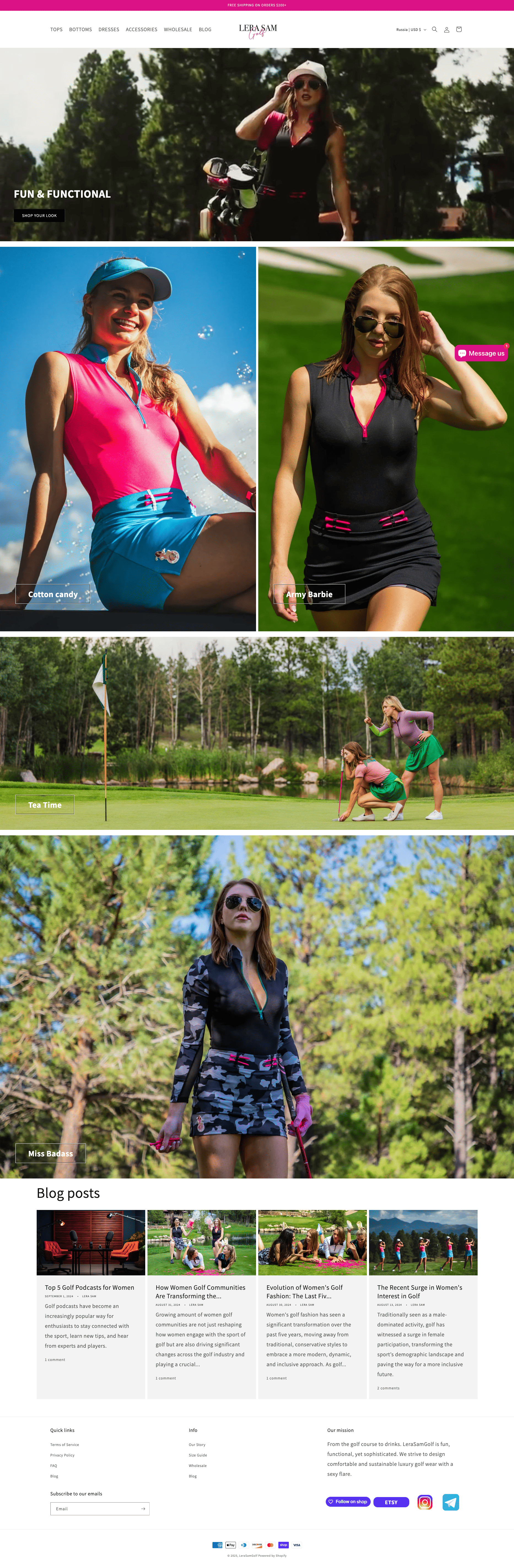 lerasamgolf - разработка на платформе Shopify