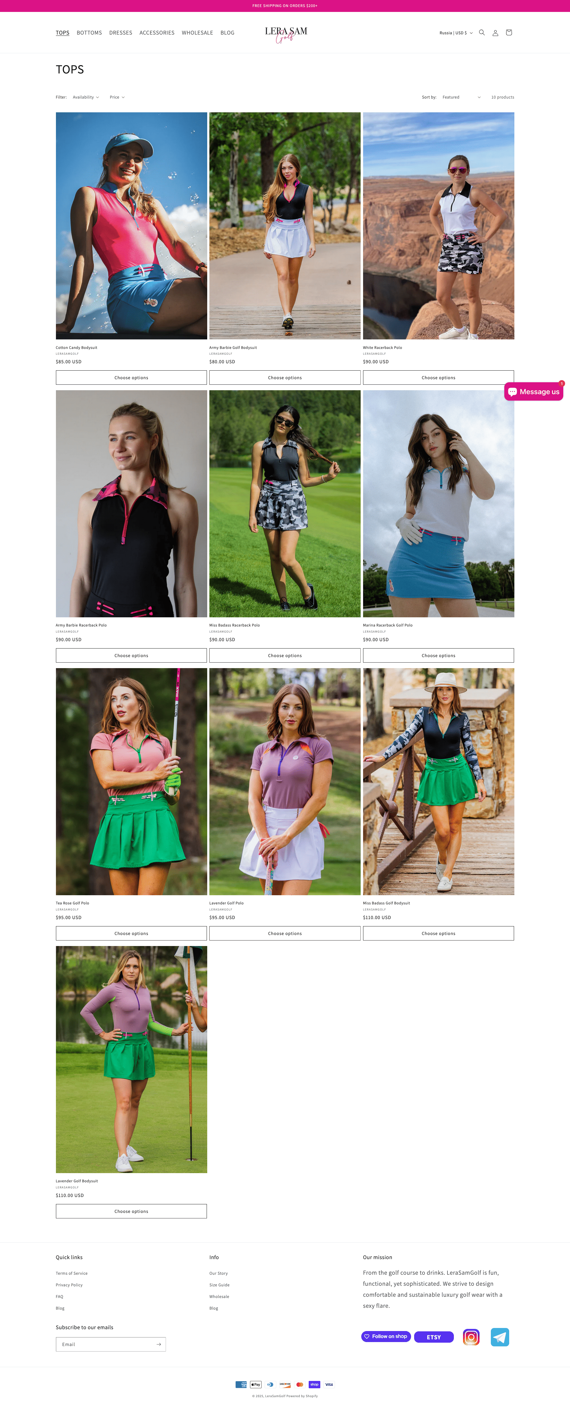 lerasamgolf - разработка на платформе Shopify 1
